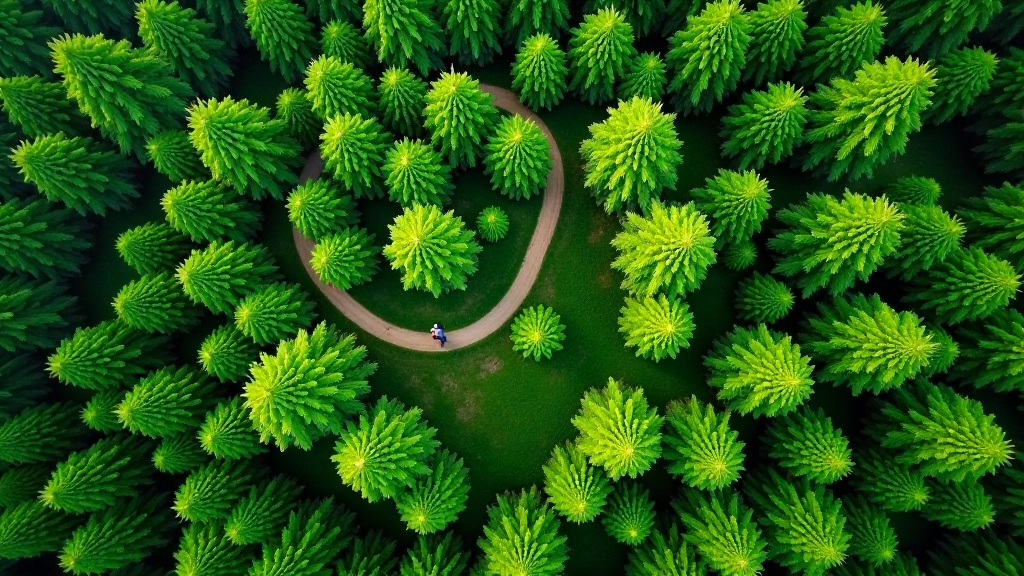 Aerial view of lush green forest canopy in Czech Republic