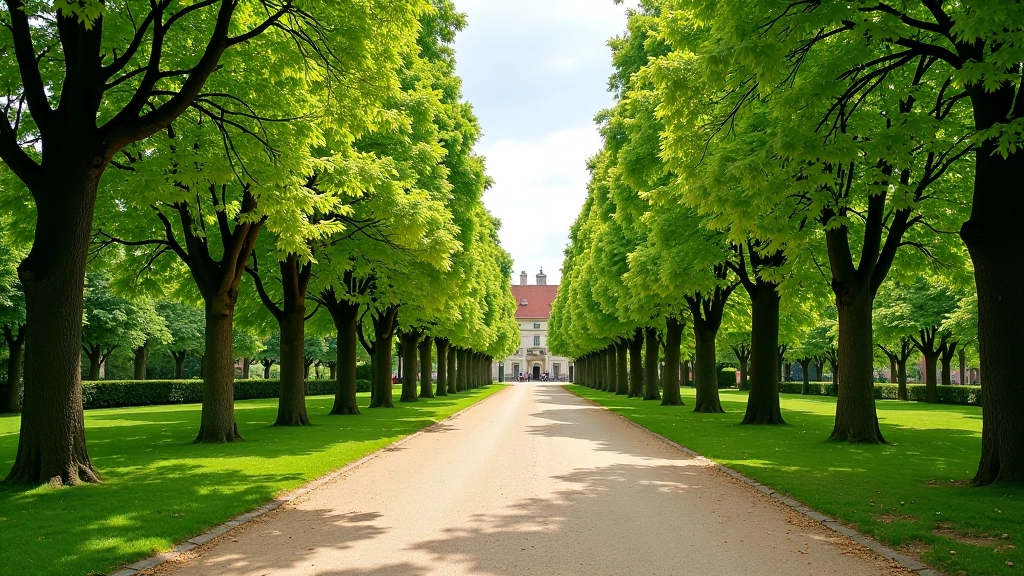Stromovka Park Prague with tree-lined pathways and historic structures
